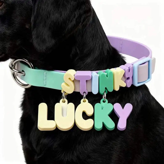 Pets Heaven Personalised Letter Collar Charm โ Personalised Soft letters
