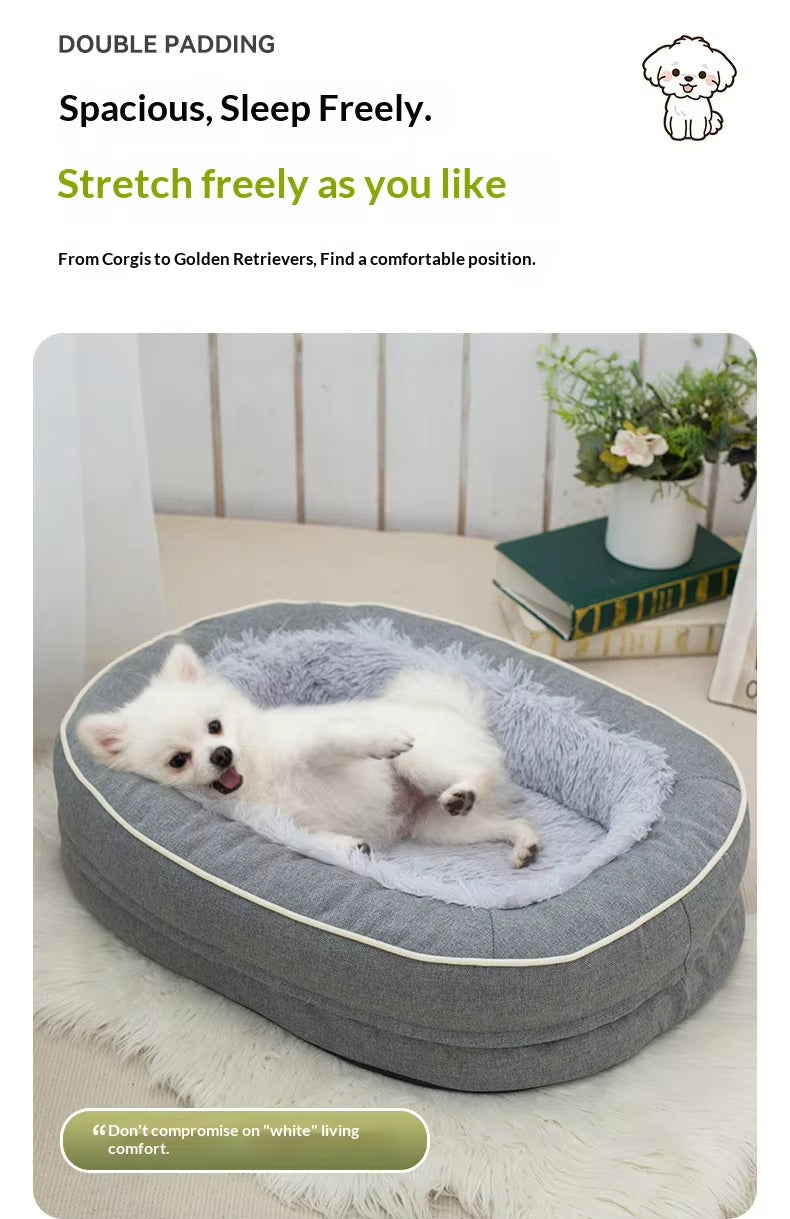 Ultra-Soft Memory Foam Orthopedic Dog Bed | Calming Plush Pet Sofa Bed