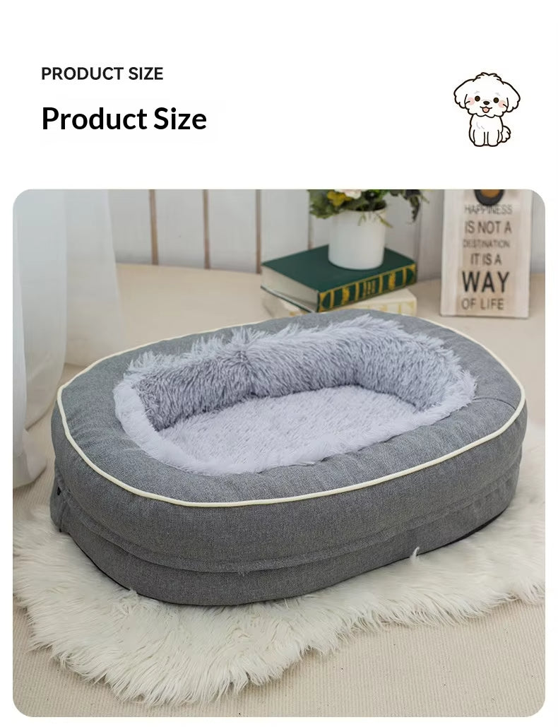 Ultra-Soft Memory Foam Orthopedic Dog Bed | Calming Plush Pet Sofa Bed