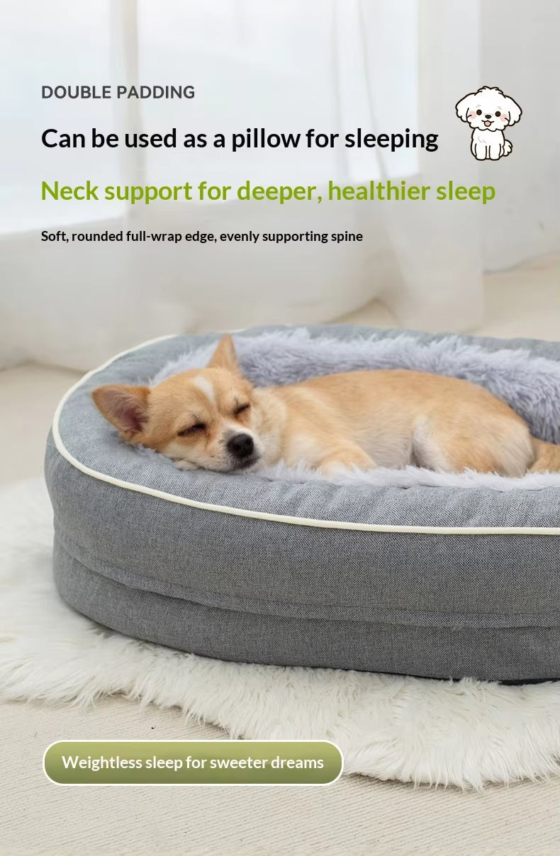 Ultra-Soft Memory Foam Orthopedic Dog Bed | Calming Plush Pet Sofa Bed