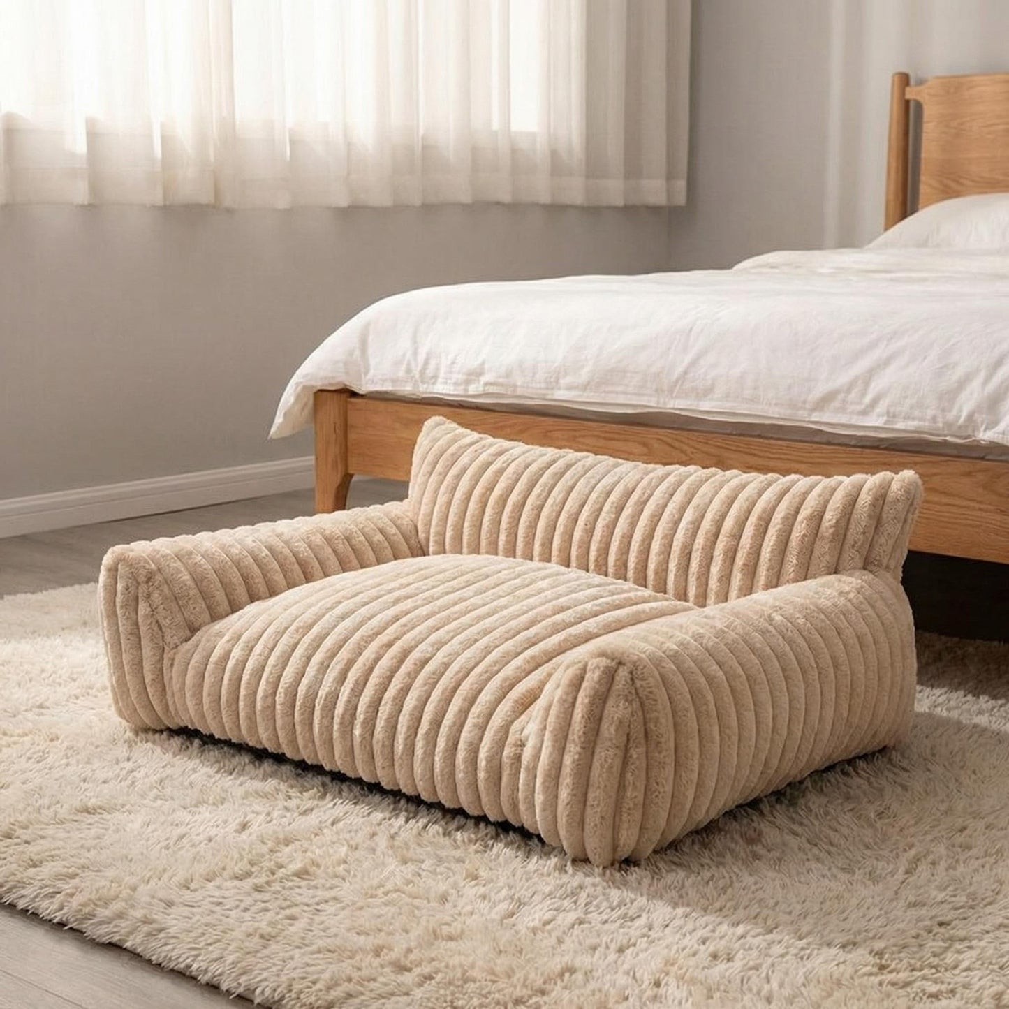 🐾 Luxury Plush Sofa Pet Bed – Soft Comfort with Secure Bolster Design