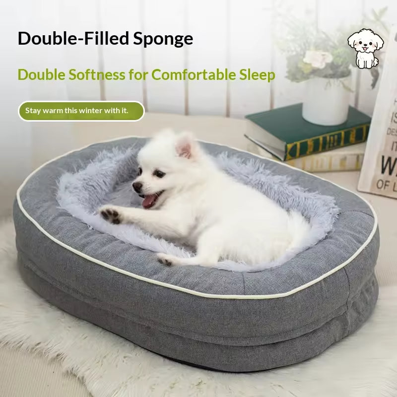 Ultra-Soft Memory Foam Orthopedic Dog Bed | Calming Plush Pet Sofa Bed