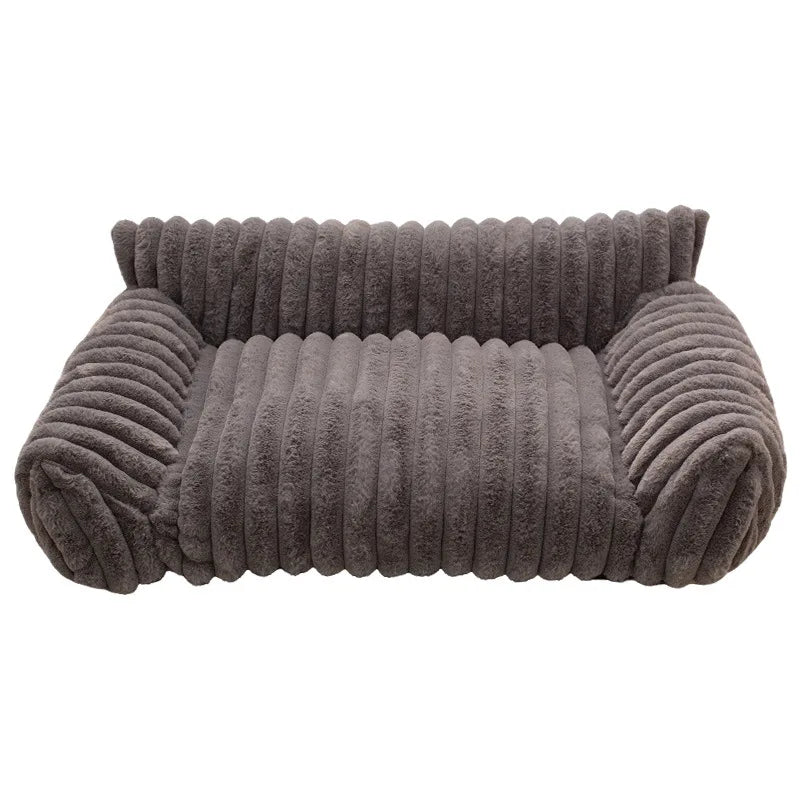 🐾 Luxury Plush Sofa Pet Bed – Soft Comfort with Secure Bolster Design