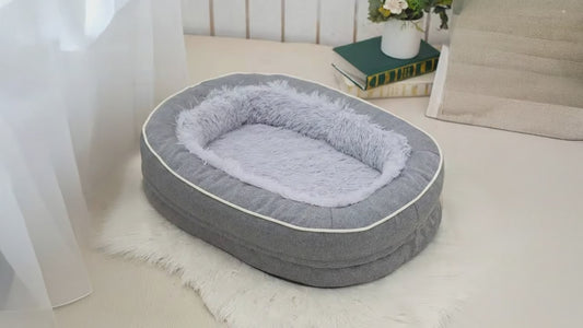 Ultra-Soft Memory Foam Orthopedic Dog Bed | Calming Plush Pet Sofa Bed